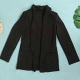 Women Fall/Winter Solid Long Sleeve Casual Blazer