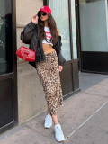 Women Summer Leopard Print Skirt