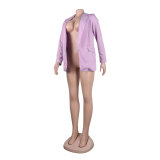 Women Fall/Winter Solid Long Sleeve Casual Blazer