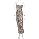 Women Summer Print Sexy Backless Strap Dress