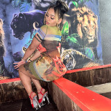 Women Summer Sexy Printed Bodycon Dress