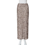 Women Summer Leopard Print Skirt