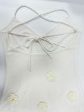 Women's Strap Low Back Flower Knitting Sexy Long Dress