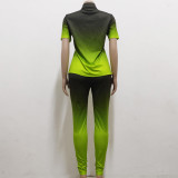 Women sexy gradient Top and Pant two-piece set