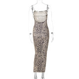 Women Summer Print Sexy Backless Strap Dress