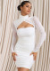 Sexy Solid Color Mesh Dress Spring Summer Long Sleeve Hollow Slim Bodycon Dress