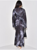 Loose Printed Casual Long Satin Dress