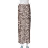 Women Summer Leopard Print Skirt