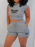 Women's Summer Ladies Solid Color T-Shirt Shorts Sports Casual Style Two Piece Set