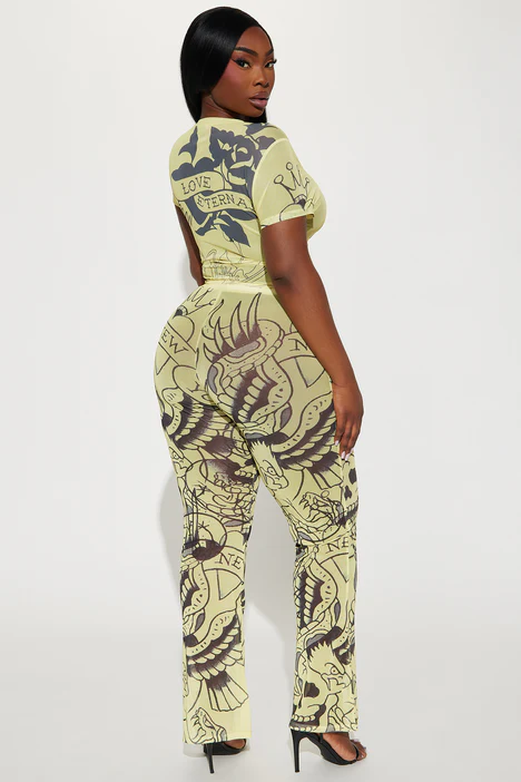 Summer Print Fashion Casual Hollow Short Sleeve Two Piece Pants Set