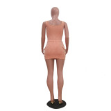Women Casual Jacquard Bikini + Mini Skirt two-piece set