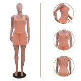 Women Casual Jacquard Bikini + Mini Skirt two-piece set