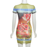 Women Summer Sexy Printed Bodycon Dress