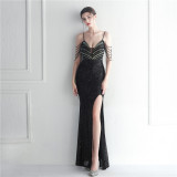 Plus Size Women Sequin Formal Party Maxi Evening Dress