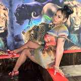 Women Summer Sexy Printed Bodycon Dress
