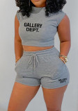 Women's Summer Ladies Solid Color T-Shirt Shorts Sports Casual Style Two Piece Set