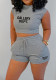 Women's Summer Ladies Solid Color T-Shirt Shorts Sports Casual Style Two Piece Set