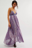 Women bohemian v-neck printed floral sexy dress