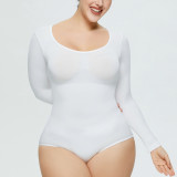 One-Piece Tummy Control Butt Lift Shaping Bodysuit Women Tight Fitting Long Sleeve Basic Body Shapewear