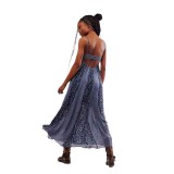Women bohemian v-neck printed floral sexy dress