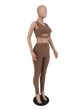 Women Sleeveless Top and Pant Two-piece Set