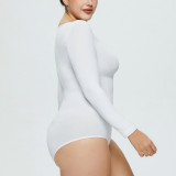 One-Piece Tummy Control Butt Lift Shaping Bodysuit Women Tight Fitting Long Sleeve Basic Body Shapewear