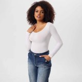 One-Piece Tummy Control Butt Lift Shaping Bodysuit Women Tight Fitting Long Sleeve Basic Body Shapewear