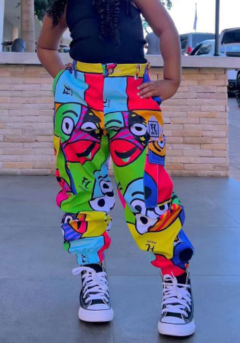 Girls' children's clothing cartoon graffiti leggings two-piece set