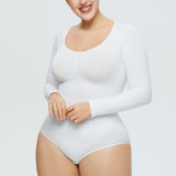 One-Piece Tummy Control Butt Lift Shaping Bodysuit Women Tight Fitting Long Sleeve Basic Body Shapewear