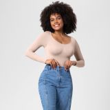 One-Piece Tummy Control Butt Lift Shaping Bodysuit Women Tight Fitting Long Sleeve Basic Body Shapewear