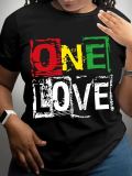 Women Short Sleeve Letter Print T-Shirt