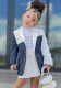 Girls Autumn Trendy Color Block Blazer Jacket