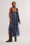 Women bohemian v-neck printed floral sexy dress