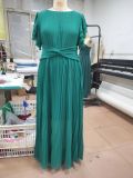 Women Solid Elegant Round Neck Maxi Dress