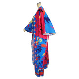 Women's Spring Chic Elegant Printed Long Sleeve Coat Wide Leg Pants Two Piece Set