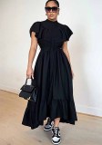 Women Retro Skirt Loose French Shirt Dress