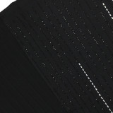 Women Sexy Slash Shoulder Beaded Slit Dress