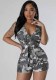 Women Sleeveless V-Neck Printed Romper