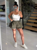 Women Solid Puffy Puff Shorts