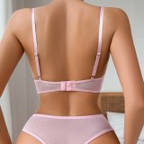 Women sexy floral embroidery See-Through jumpsuit Sexy Lingerie two-piece set
