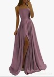 Women Bridesmaid Dresses Sexy Slit Prom Evening Dresses（Processing time need 3-6 days）