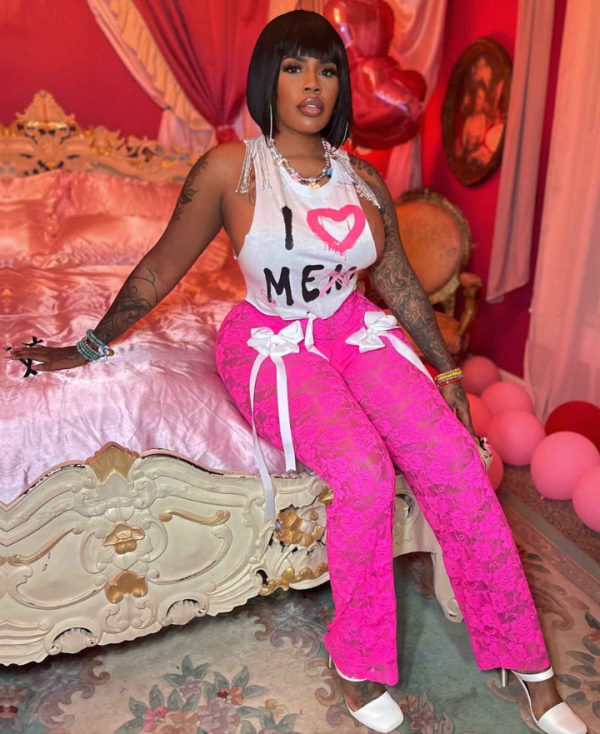 Women Sexy Lace See-Through Bow Sleeveless Top and Pants Two-piece Set