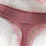 Women Lace Embroidered Bra Flower Embroidered Underwire Sexy LingerieSet