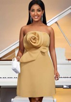 Spring Summer Sexy Low Back Strapless A-Line Slim Waist Luxury Party Dress Spring Summer Sexy Low Back Strapless A-Line Slim Waist Luxury Party Dress