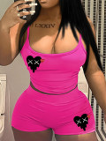 Women Printed Tank Top and Shorts Two-piece Set