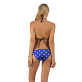 Sexy Beach American Flag Printed Bikini Women Two Pieces Swimsuit