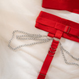 Women metal chain bandage steel ring push-up sexy lingerie uniform Sexy LingerieSet