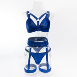 Women metal chain bandage steel ring push-up sexy lingerie uniform Sexy LingerieSet