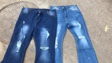 Women Stretch Ripped Denim Bell Bottom Pants