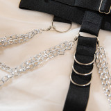 Women metal chain bandage steel ring push-up sexy lingerie uniform Sexy LingerieSet